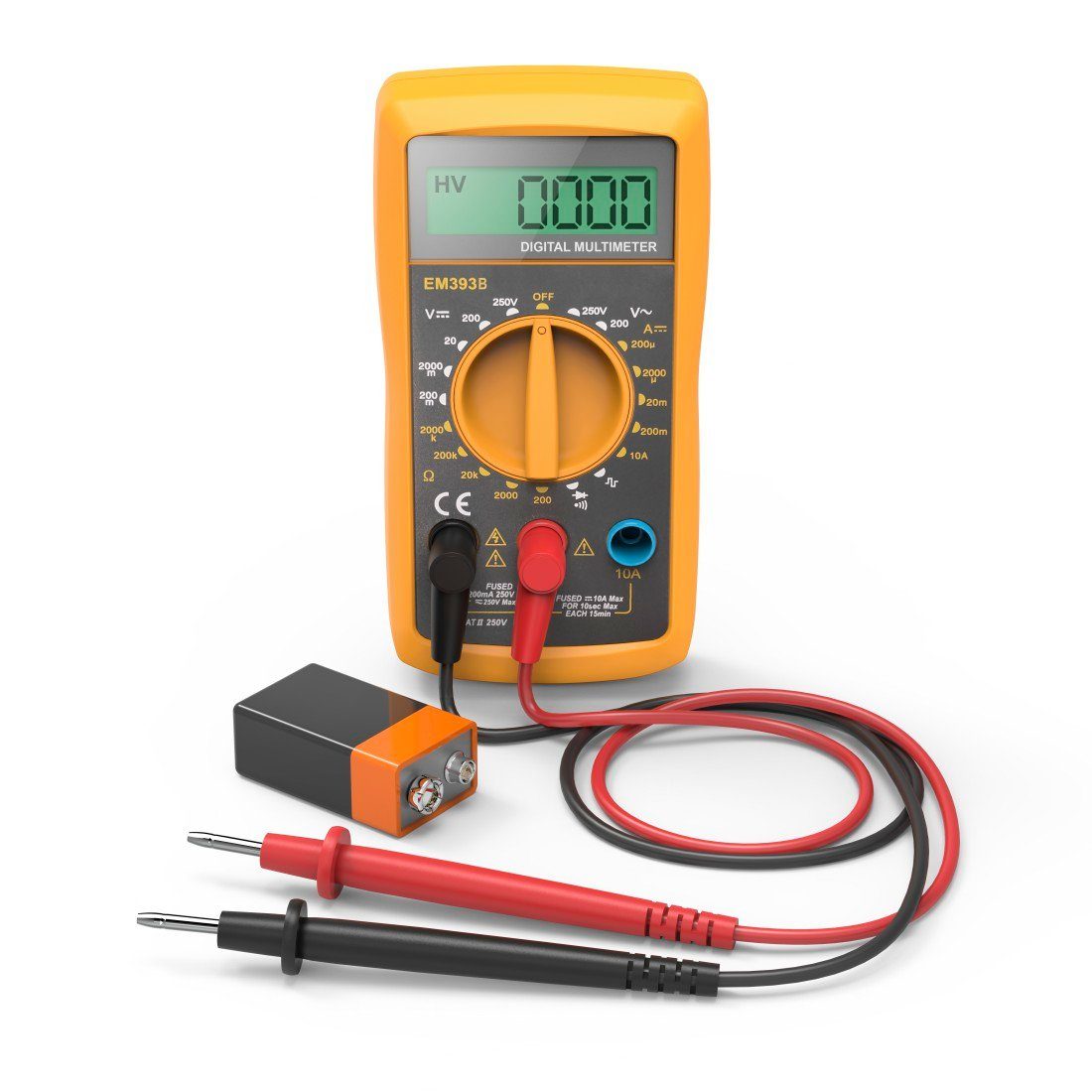 Hama Multimeter Digitalmultimeter zum Messen von Spannung, Strom und Widerstand, 300V