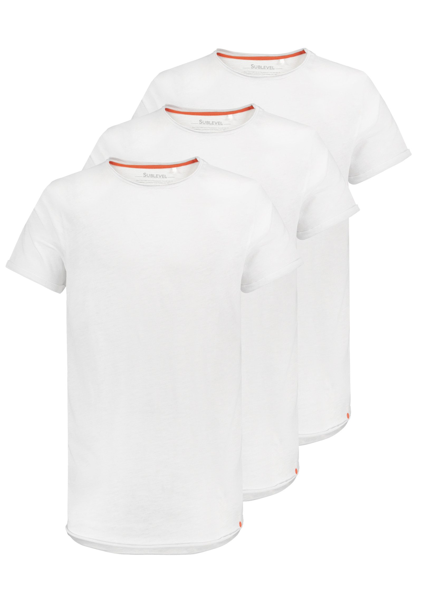SUBLEVEL T-Shirt Kurzarm Rundhals 3er Pack günstig online kaufen