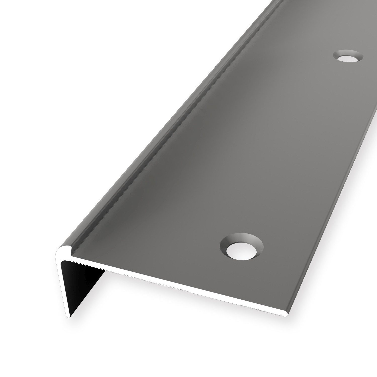 Küberit Treppenkantenprofil 18.5 x 48 x 2500 mm Winkelprofil Edelstahl Gebohrt Aluminium