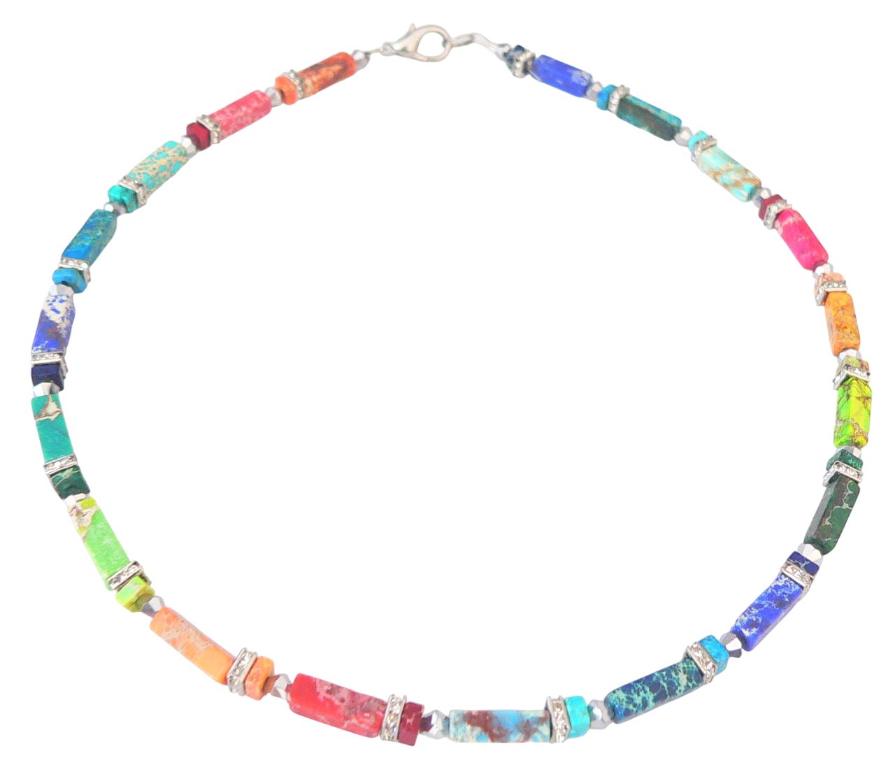 traumschmuck Collier 224c Collier Halskette Edelstein Imperial Jaspis Stras günstig online kaufen