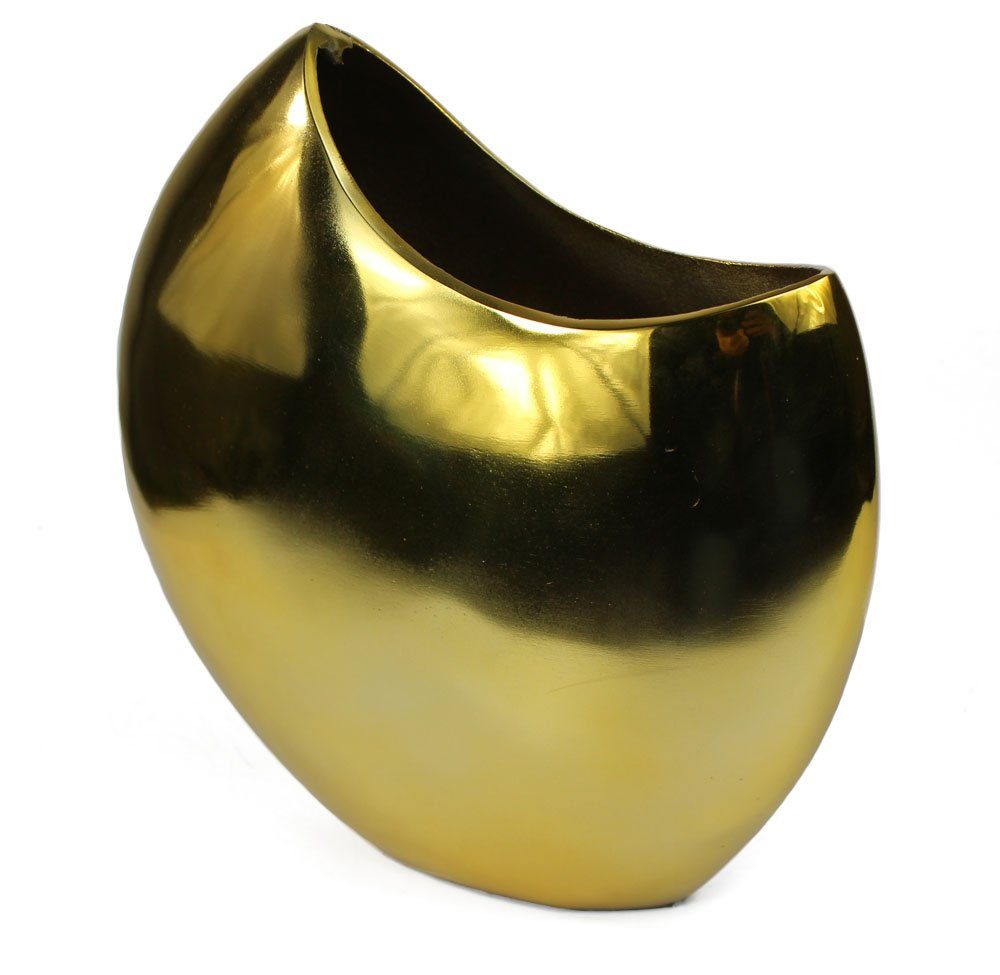 Aluminium cm edle Arnusa 21 Metallvase Tischvase Set Set), 2er Dekovase und Gold rund 28cm (2er Tischdekoration