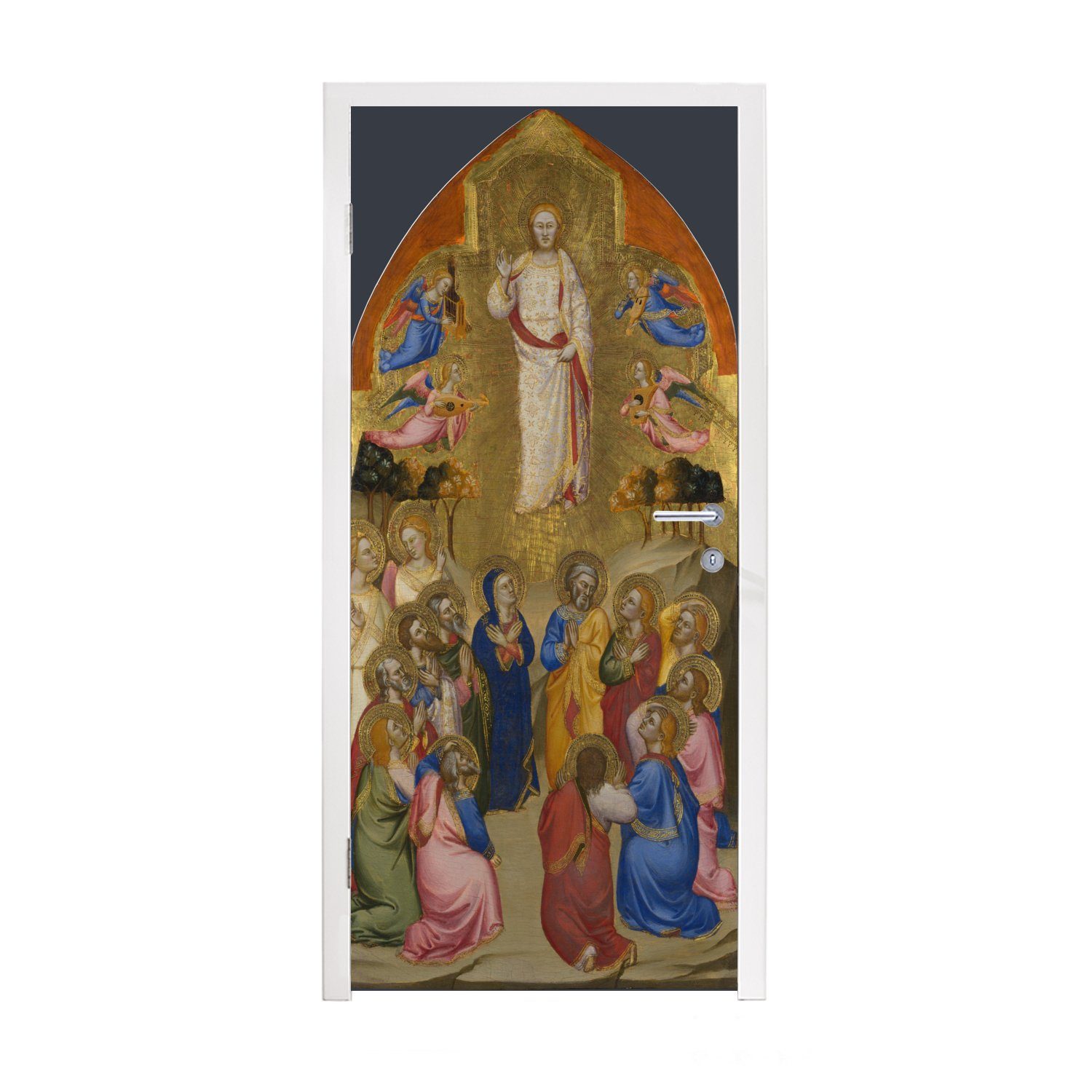 bedruckt, Himmelfahrt für Gemälde cm Jacopo Die (1 cione, Matt, von MuchoWow - Tür, Fototapete Türaufkleber, di Türtapete St), 75x205