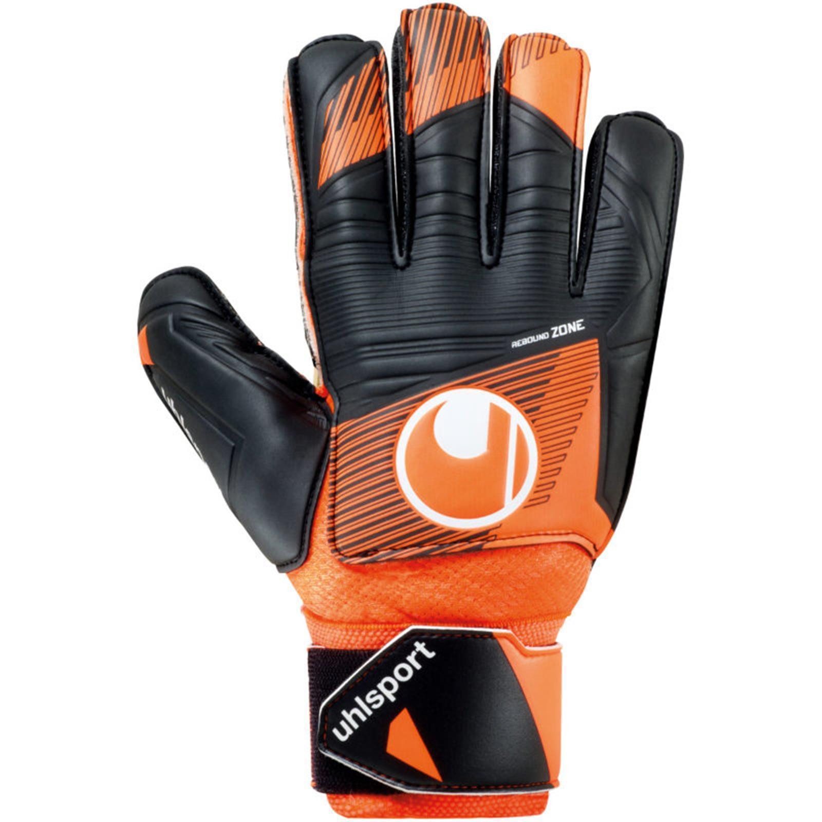 Torwarthandschuhe Uhlsport Soft Resist+ Torwarthandschuh Fingersafe schwarz/orange
