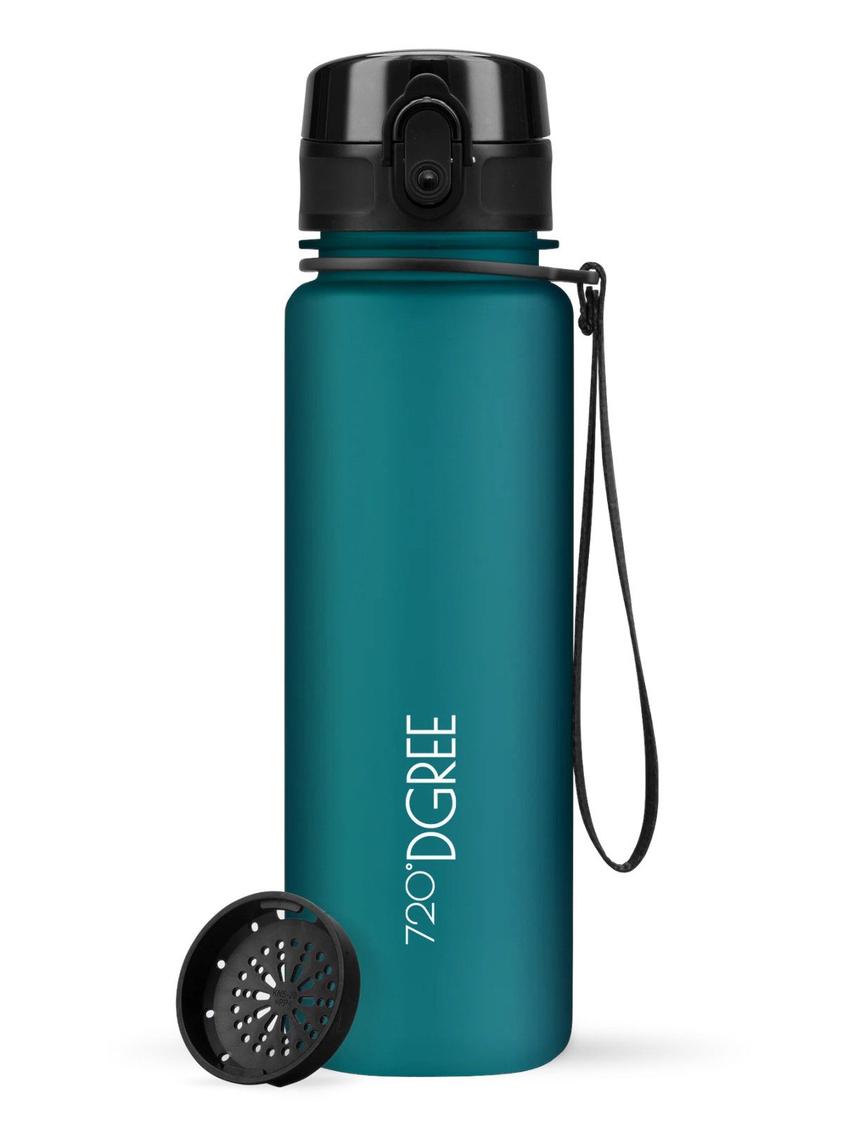 720°DGREE Trinkflasche Trinkflasche uberBottle softTouch mit Sieb smaragd green 0,5l