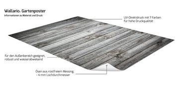 Wallario Sichtschutzzaunmatten Holz-Optik Textur hellgraues Holz Paneele Dielen mit Asteinschlüssen