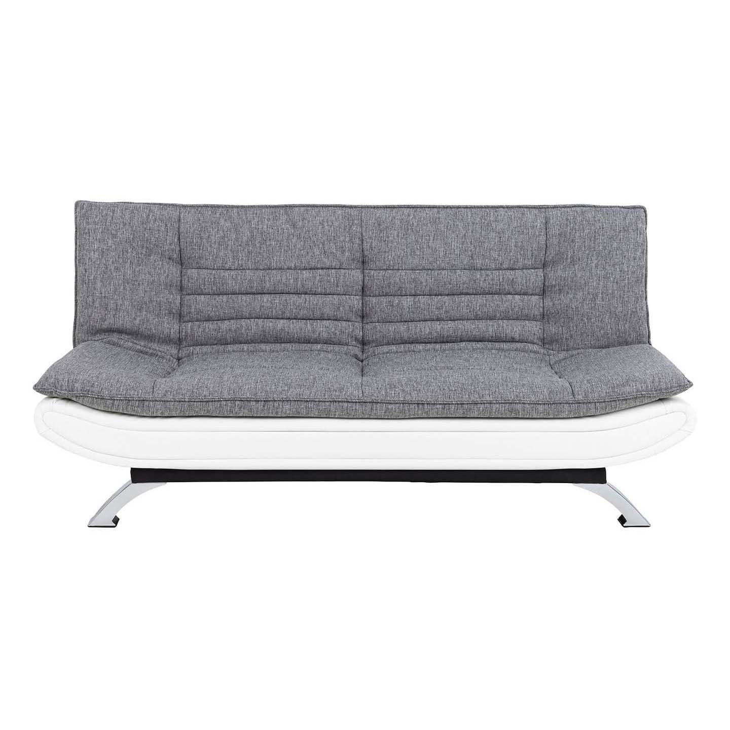 ebuy24 Schlafsofa Fanny Schlafsofa in hellgrau und weissen Design.