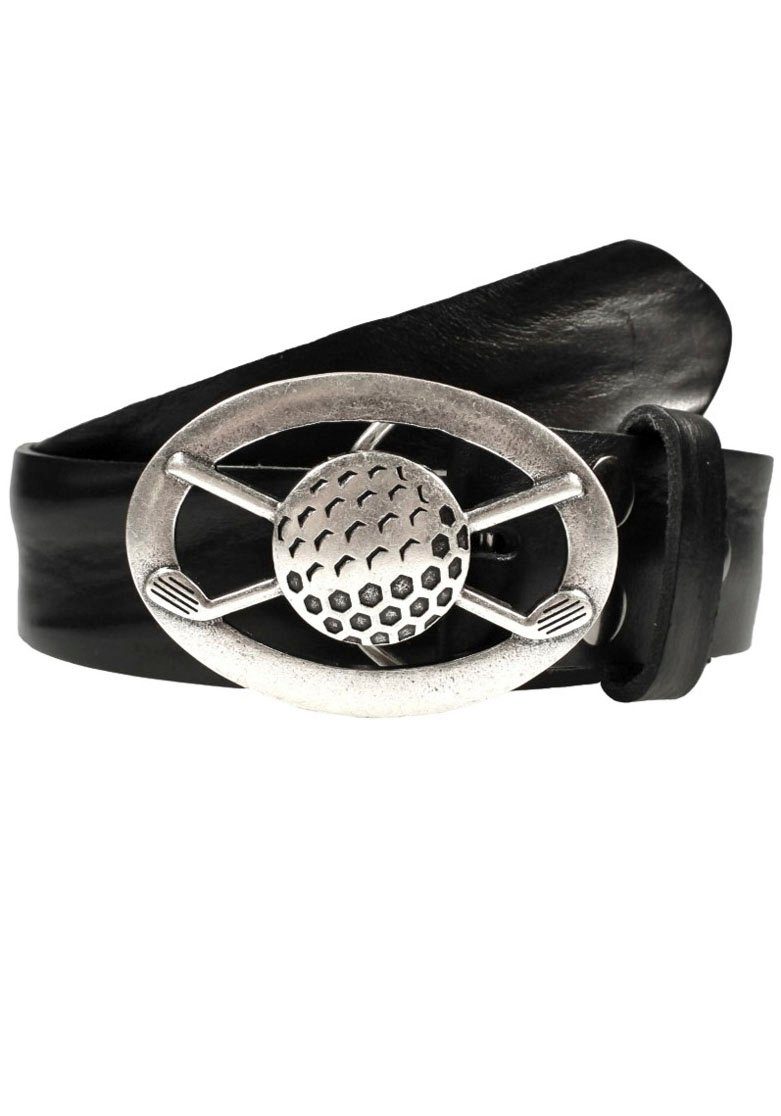 Rettungsring Gürtel Ledergürtel mit austauschbarer Schließe »Golfball Oval Offen«