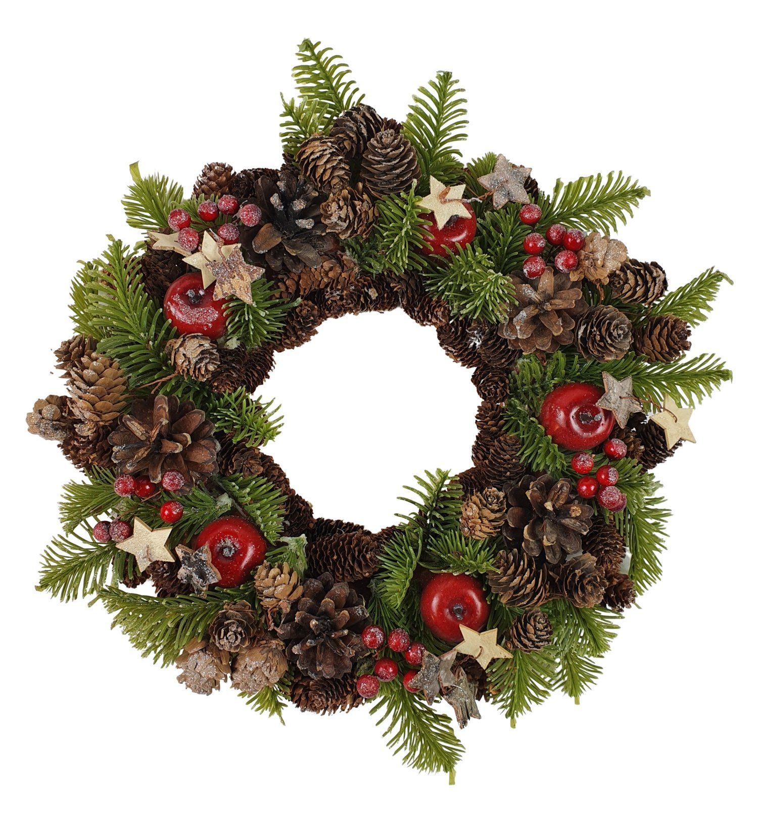 sesua Adventskranz Weihnachtskranz Kranz Weihnachten Türkranz mit Äpfeln Tannenzapfen
