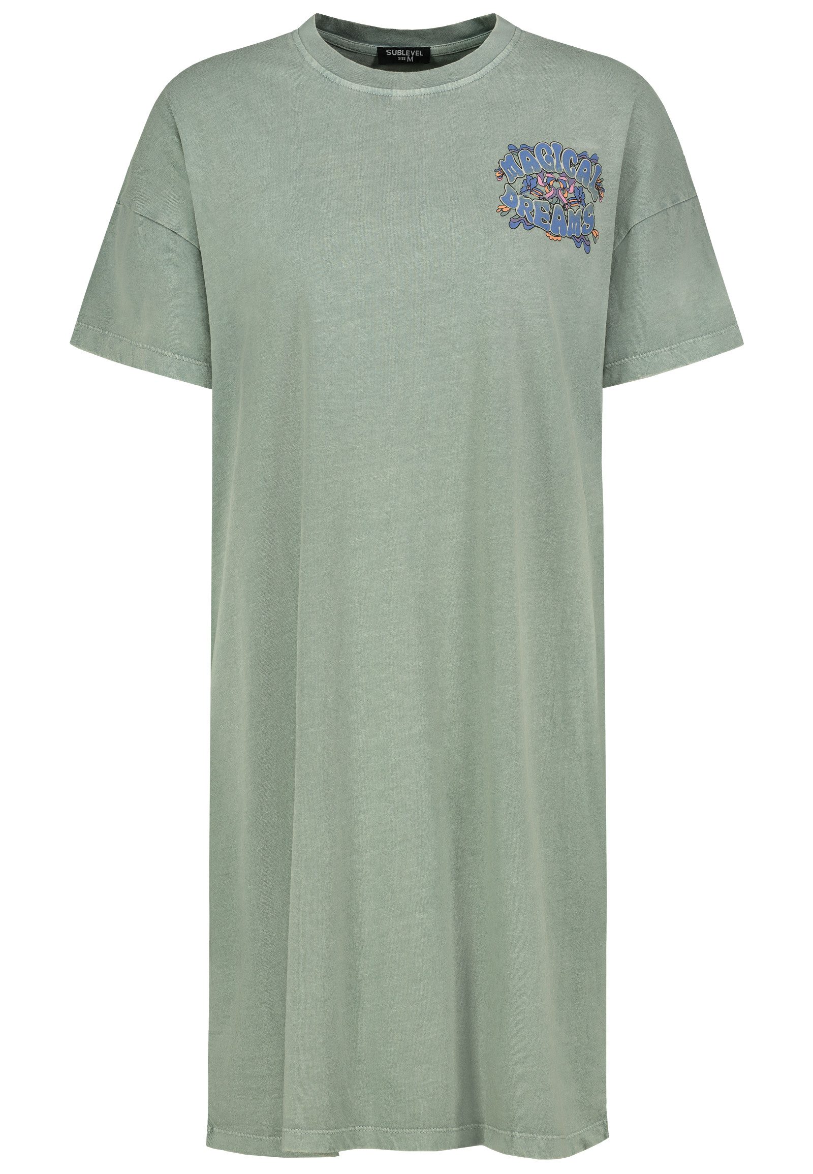 SUBLEVEL Shirtkleid Vintage-Wash mit Front- und günstig online kaufen