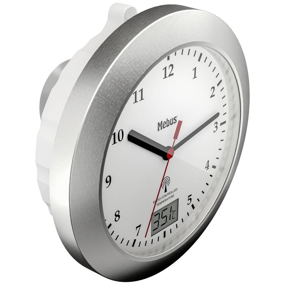 Mebus Wanduhr Funk Wanduhr 41124 (Badezimmer-/Feuchtraum geeignet) günstig online kaufen