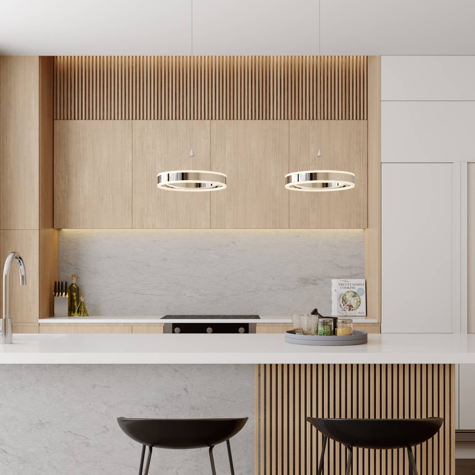 Lucande Hängeleuchte Lyani, Enthalten, LED 24 W gesamt, warmweiß