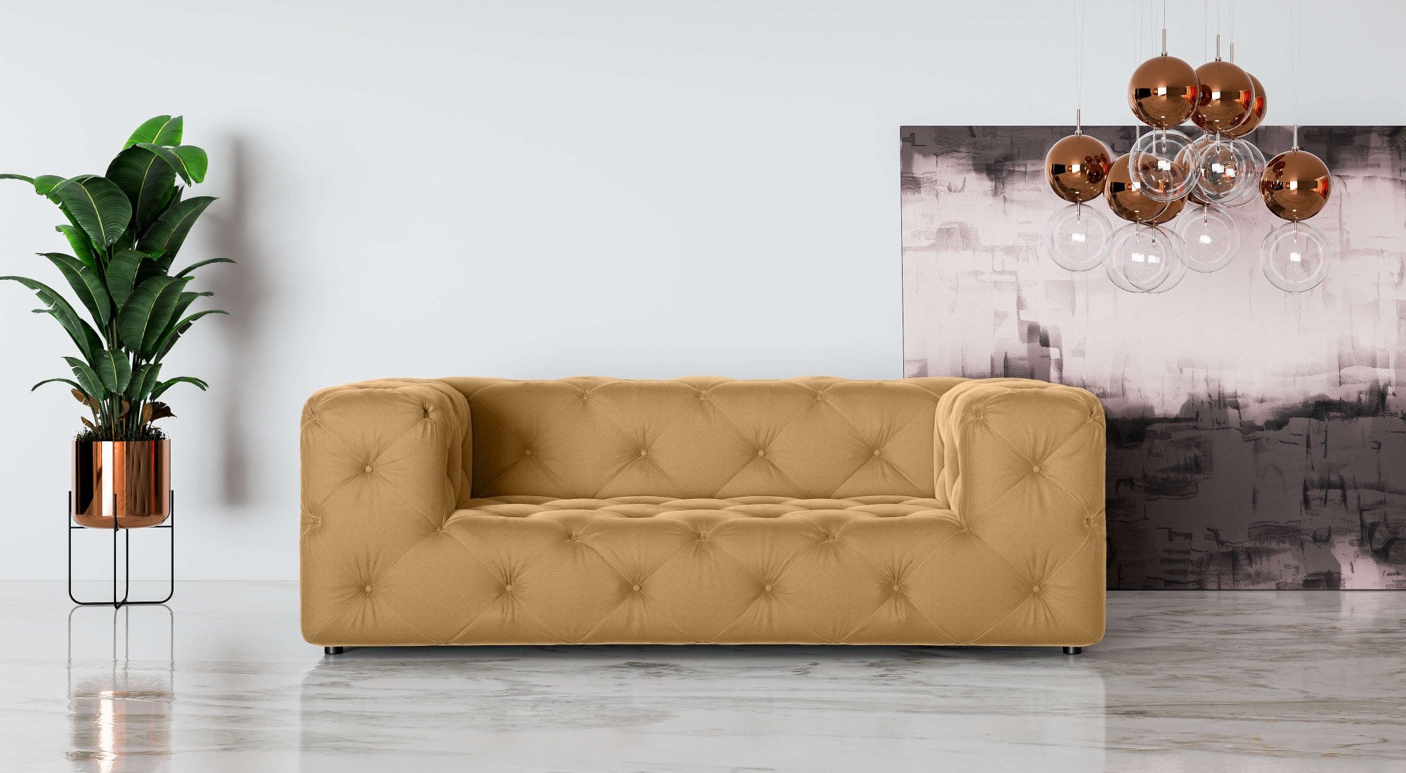 Home affaire 2-Sitzer FOLLINA, 2-Sitzer Sofa mit klassischer Chesterfield-Knopfheftung