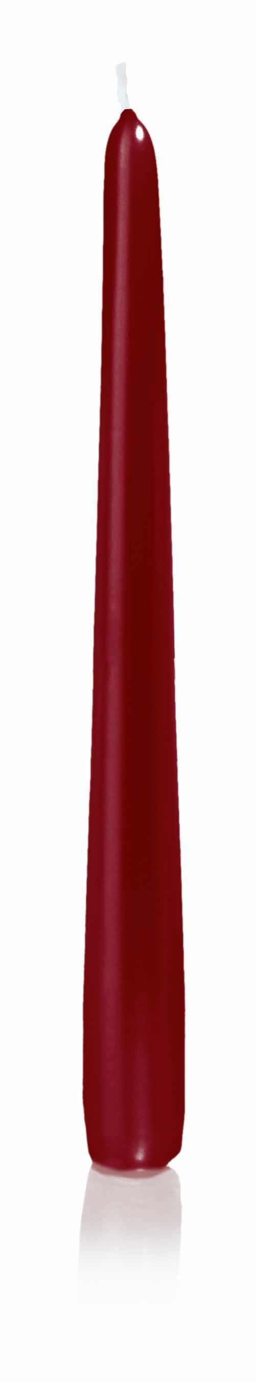 INNA-Glas Tafelkerze Punch Kerze PALINA, Bordeaux, 25cm, Ø 2,5cm, 8h - Made in Germany