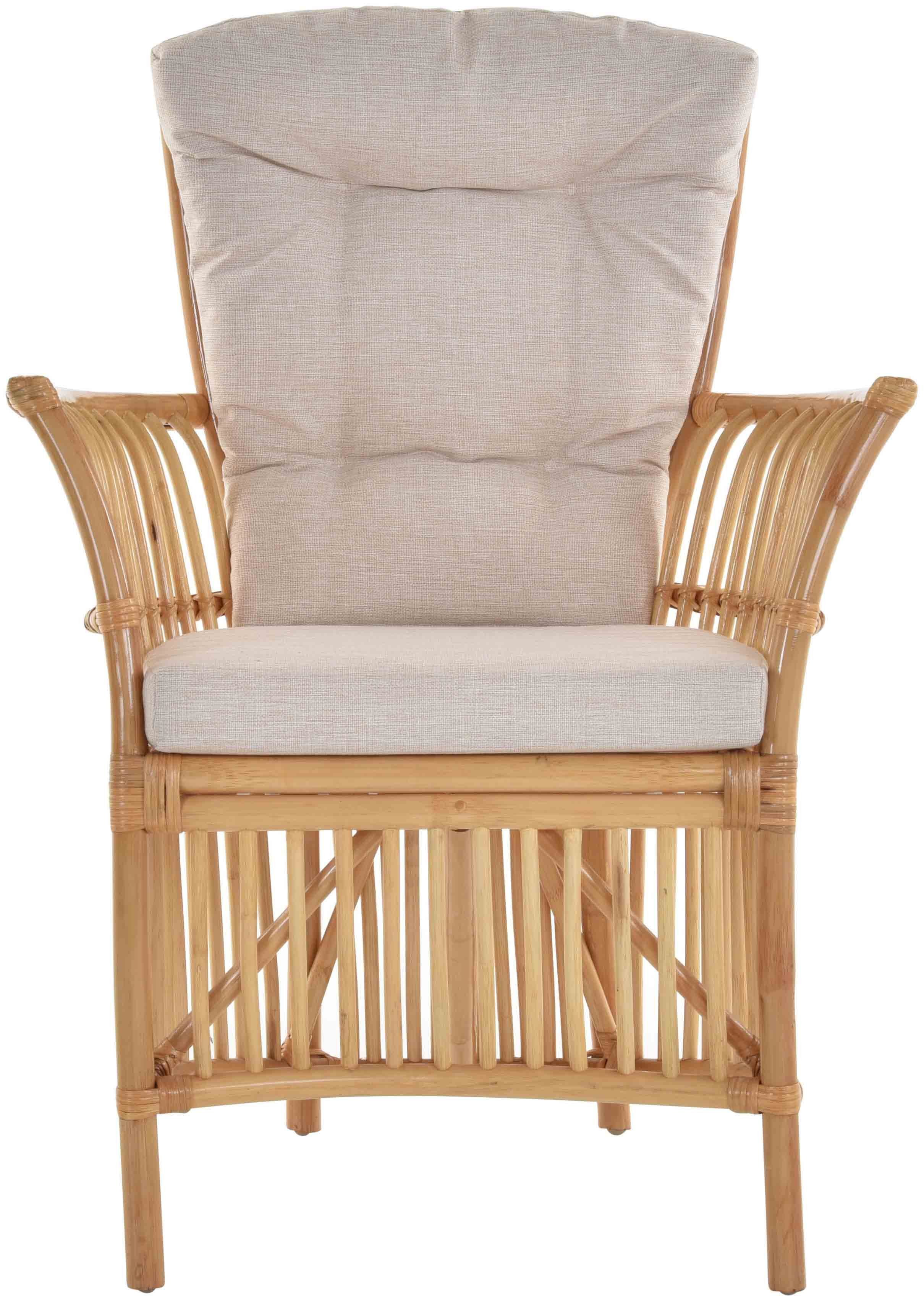 mit Natur Rattan mit Esszimmerstuhl Rattanstuhl Esszimmerstühle 2er Krines Stuhl Polster, Home Armlehne Esszimmer Set Viero