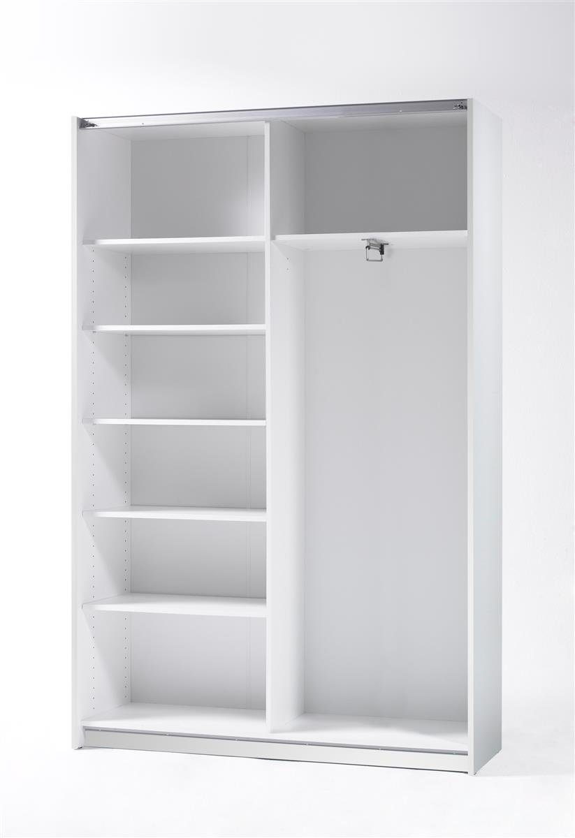 möbelando Kleiderschrank Fred 125 x 196 x 38 cm (B/H/T), Eleganter Kleiderschrank / Garderobenschrank