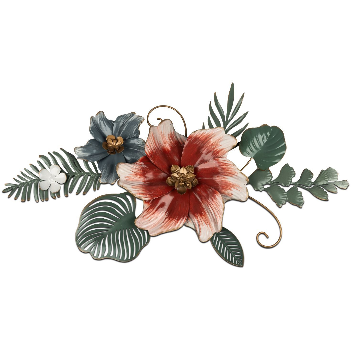 formano Wanddekoobjekt, handbemalt, Grün, Blumen, H: 44cm