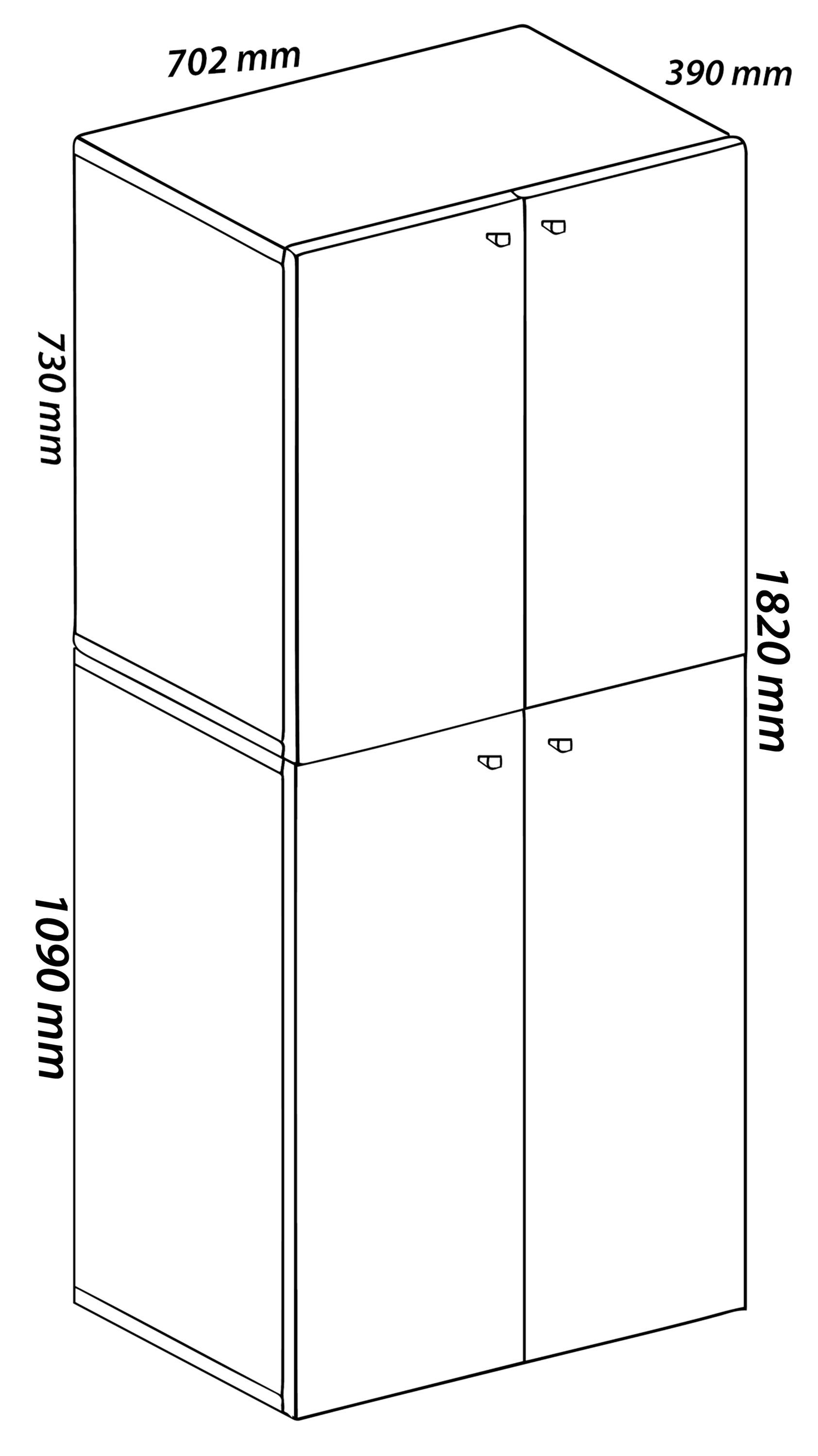 VCM Weiß Aktenschrank Lona (1-St) Bücher Büroschrank Ordner Aktenschrank 5fach