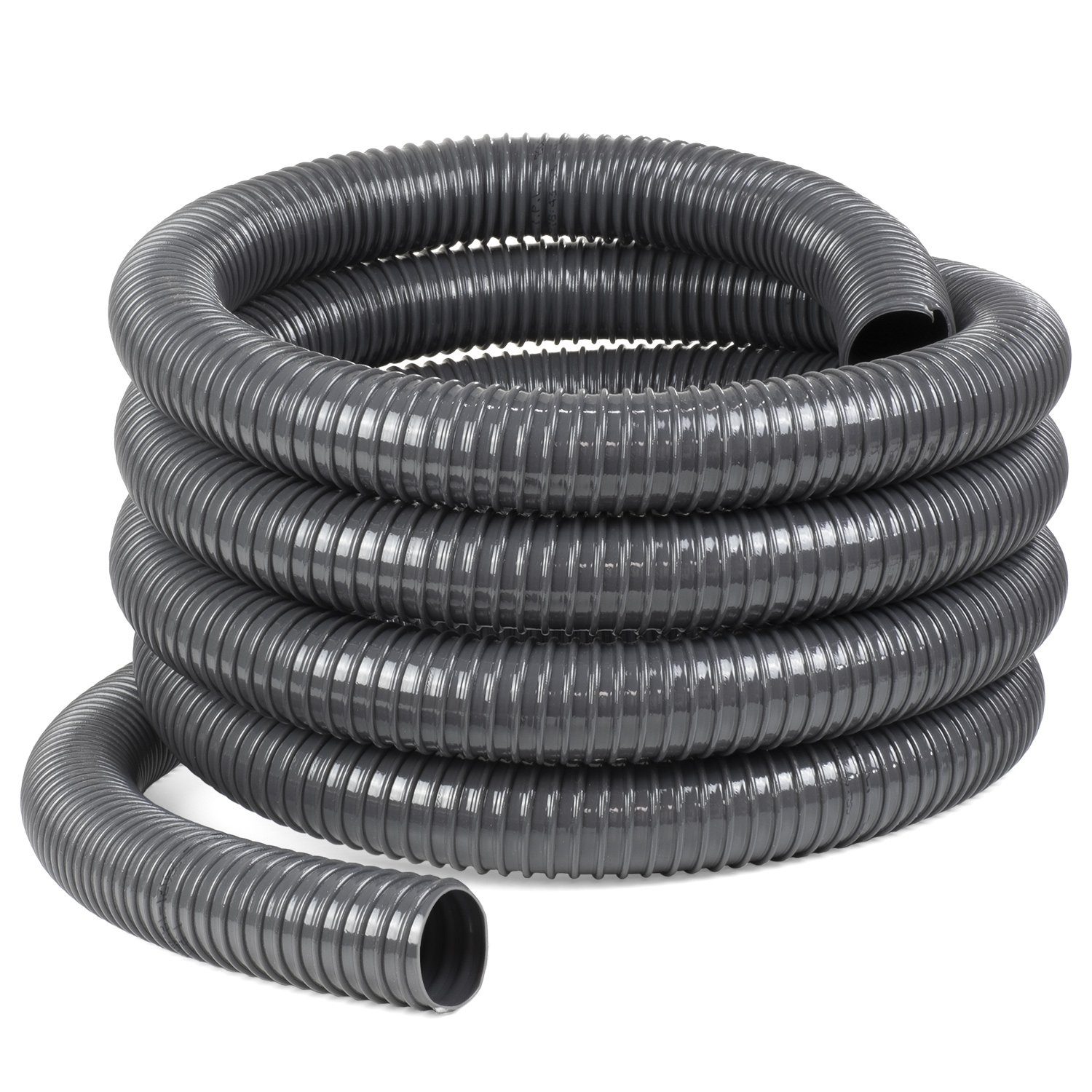 Moritz Schlauch Abwasserschlauch grau 10m / 38mm, Pumpenschlauch Spiralschlauch Förderschlauch für Campiung Garten uvm.