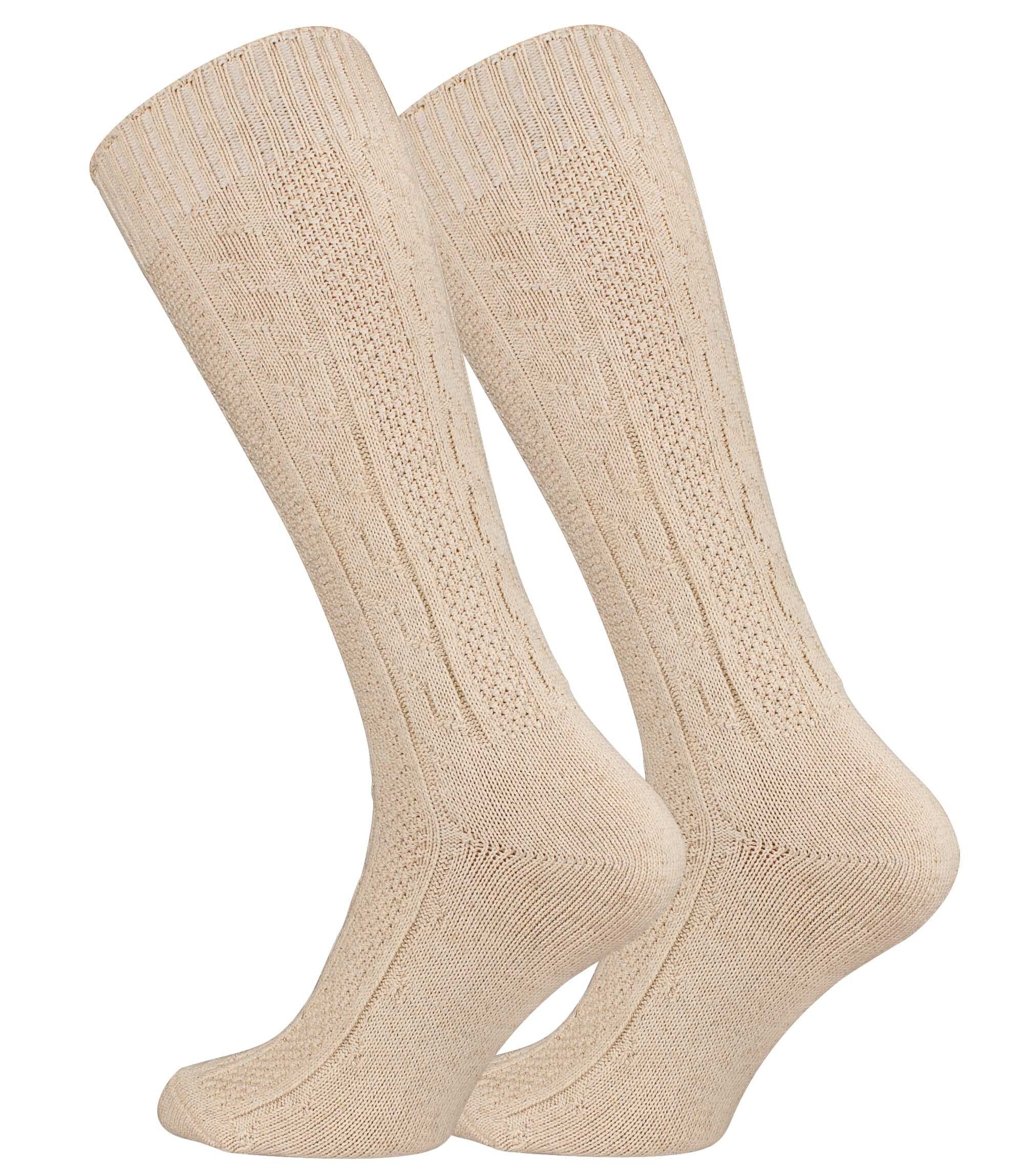 Cotton Prime® Trachtensocken Trachten-Kniestrümpfe mit Zopfmuster günstig online kaufen