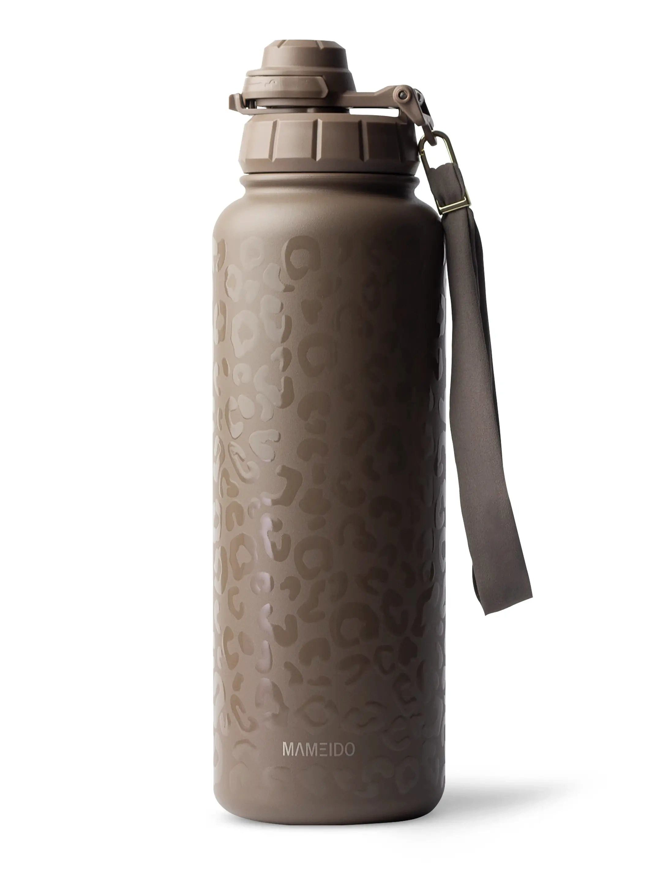 MAMEIDO Thermoflasche, mit 2-in-1 Deckel, Strohhalm und Handschlaufe in 500 ml, 700 ml & 1,2l