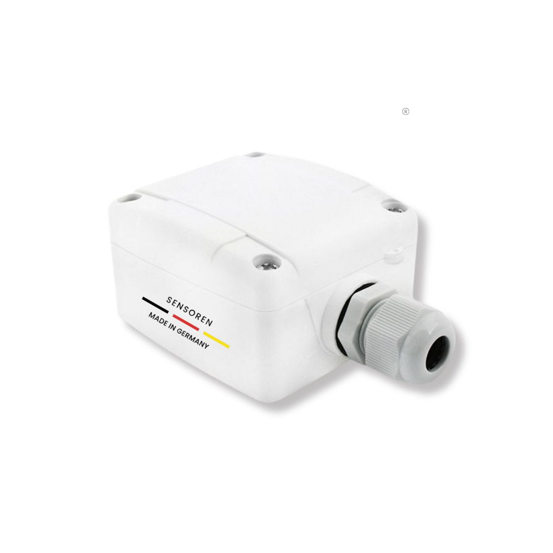 Sensorshop24 Sensor Außentemperaturfühler Basic mit passendem Temperatursensor, Lieferumfang: 1 x Gehäuse mit Sensor, 2 x Spax Schraube x 2 x Dübel