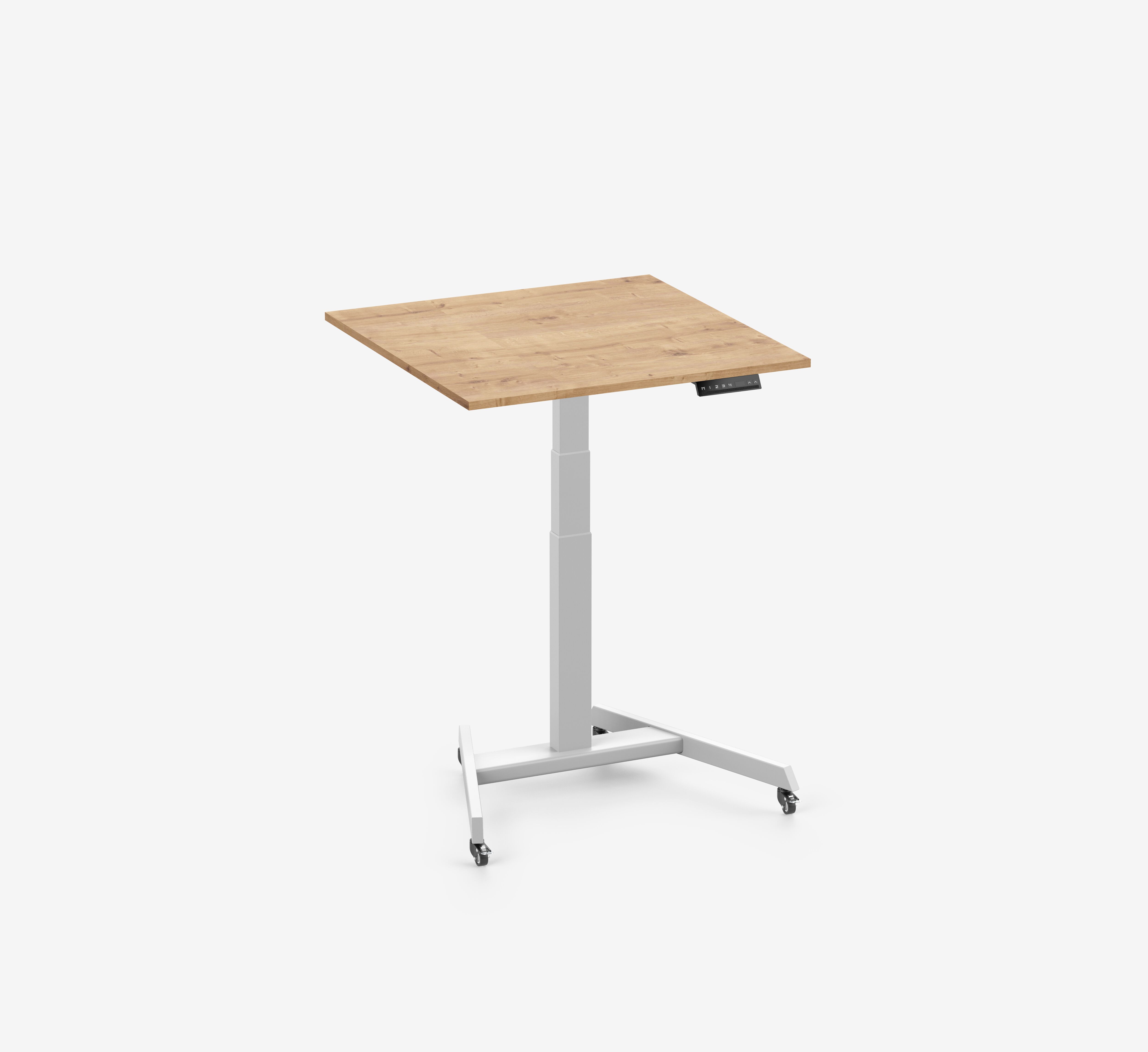 Ergolutions Schreibtisch FOKUS Single elektrisch höhenverstellbarer Schreibtisch, 80 kg Traglast / 3-Fach-Memory / Rollen / USB-A / Kollisionsschutz