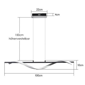 ZMH LED Pendelleuchte Esstisch Dimmbar Modern Wellenförmig höhenverstellbar