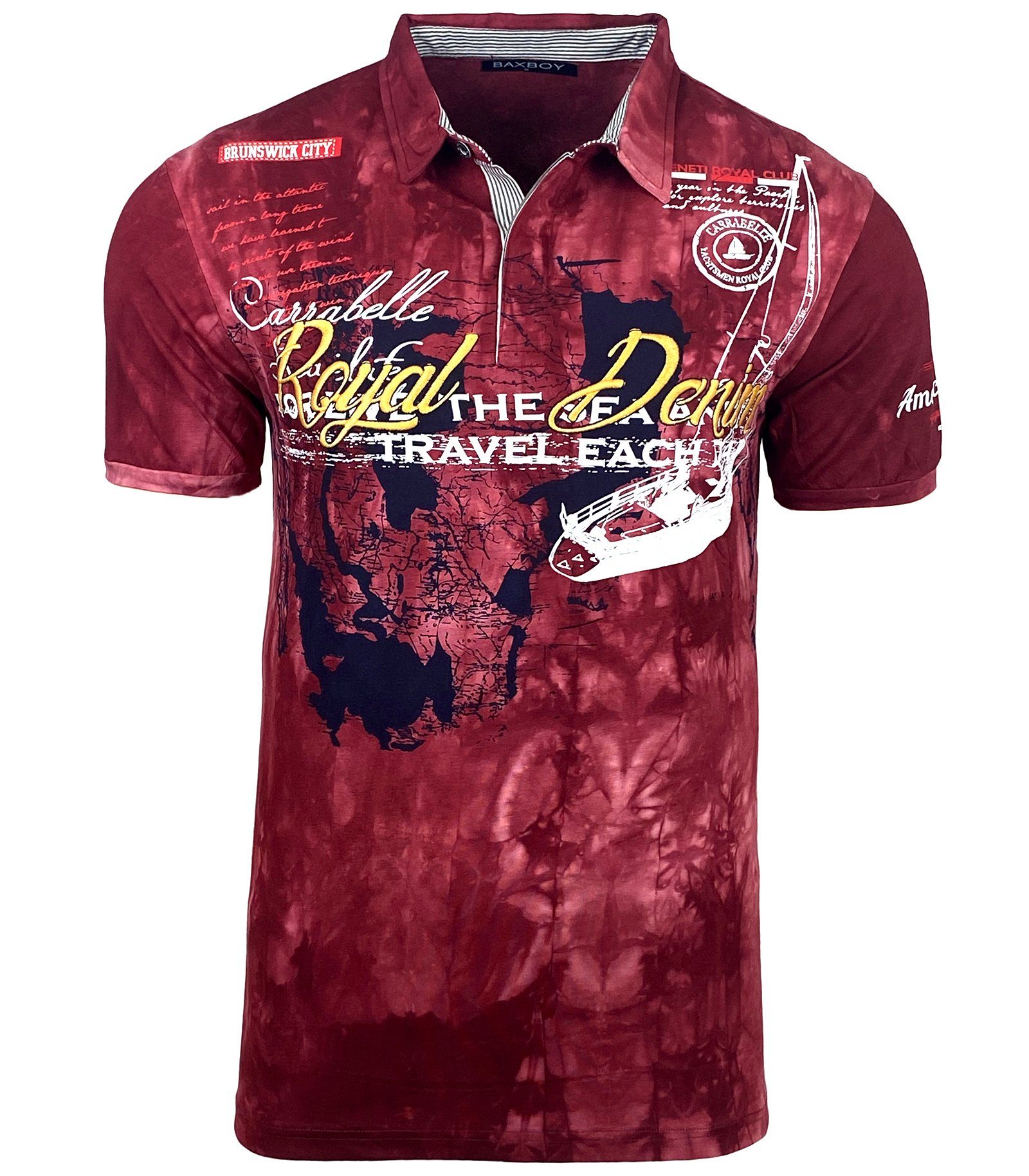 Baxboy T-Shirt Baxboy Herren Poloshirt Verwaschen Kurzarm Polo T-Shirt B-15 günstig online kaufen