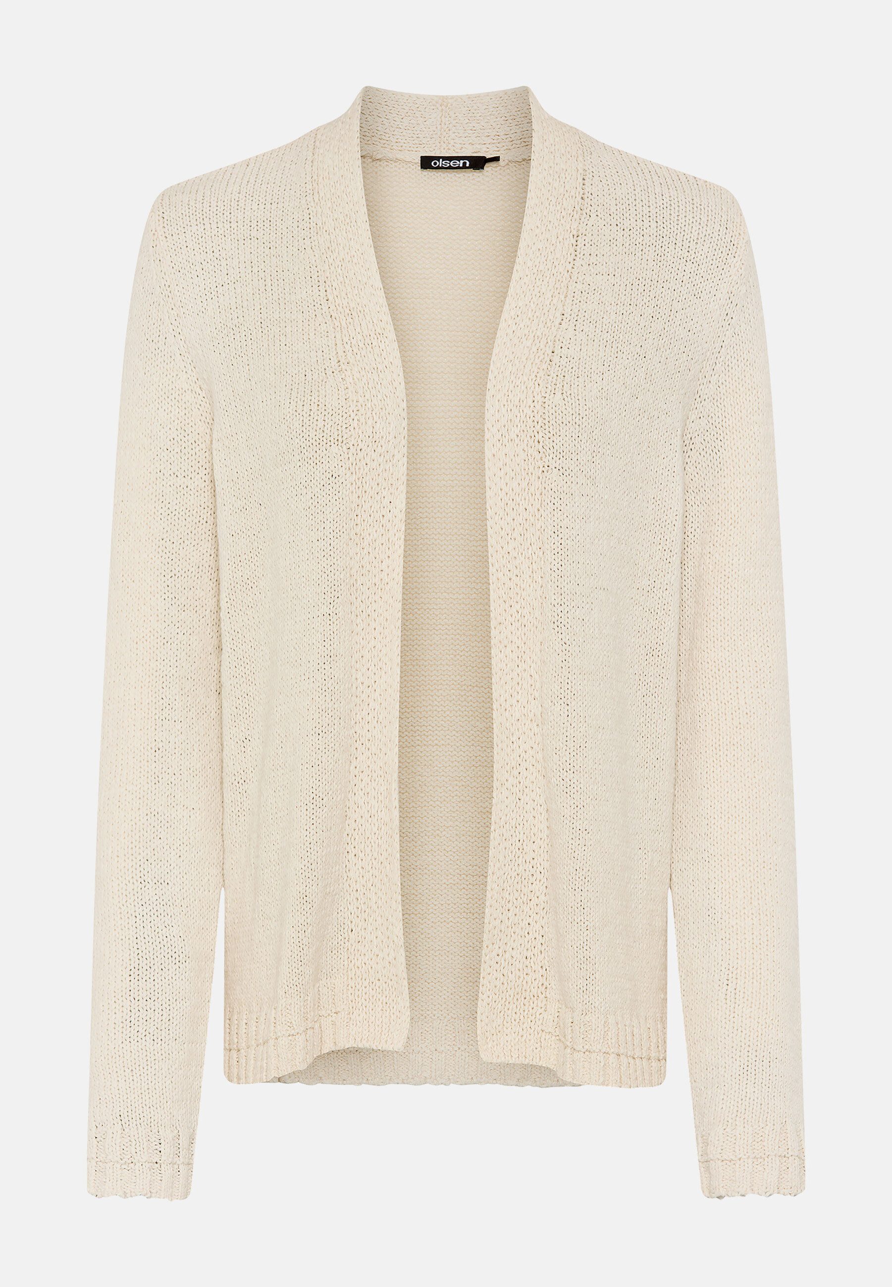 Olsen Cardigan Cardigan mit Schalkragen und offenem Design