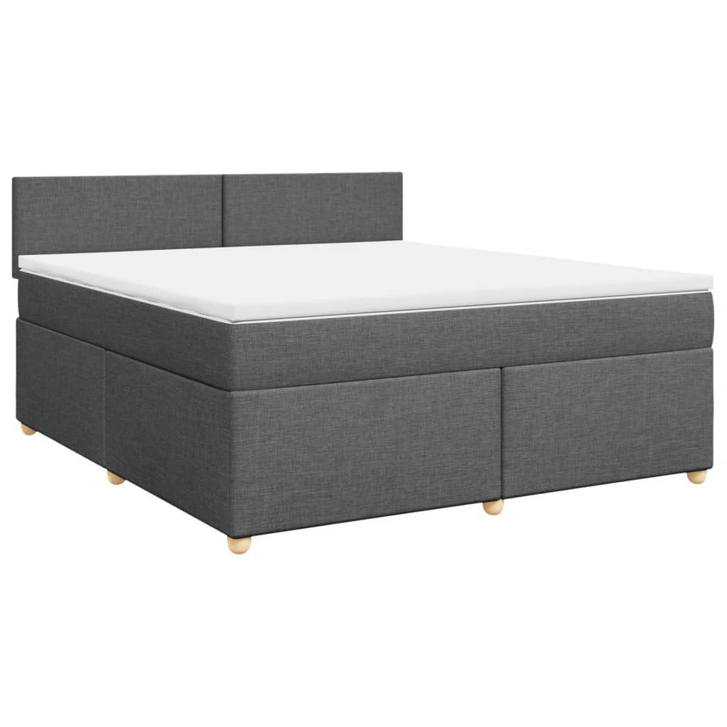 Bett Boxspringbett mit Matratze Dunkelgrau 180x200 cm Stoff