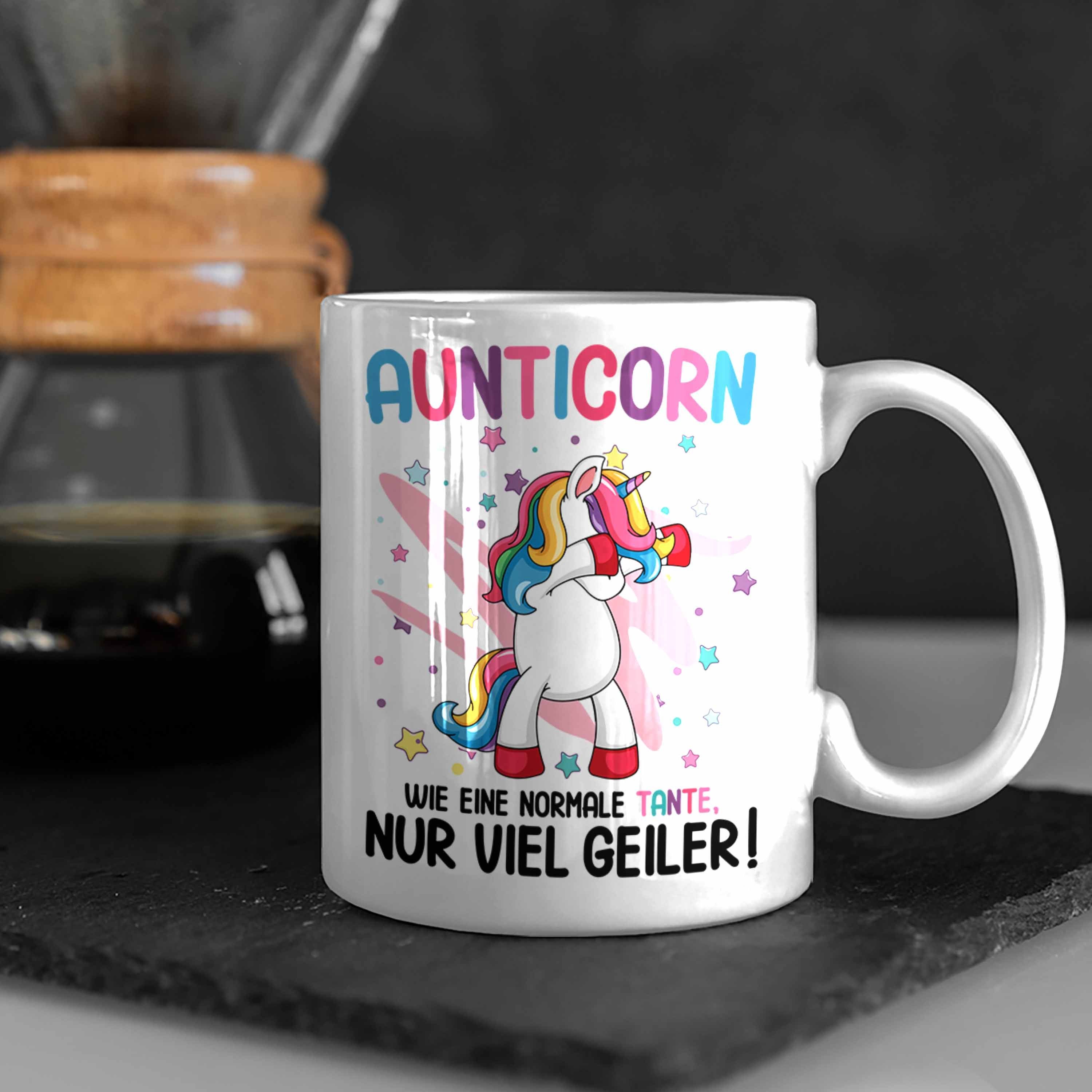 Normale Einhorn Tasse Trendation Weiss Tante Aunticorn - Wie Geburtstag Beste Trendation Lustig Geschenk Spruch Eine Tante