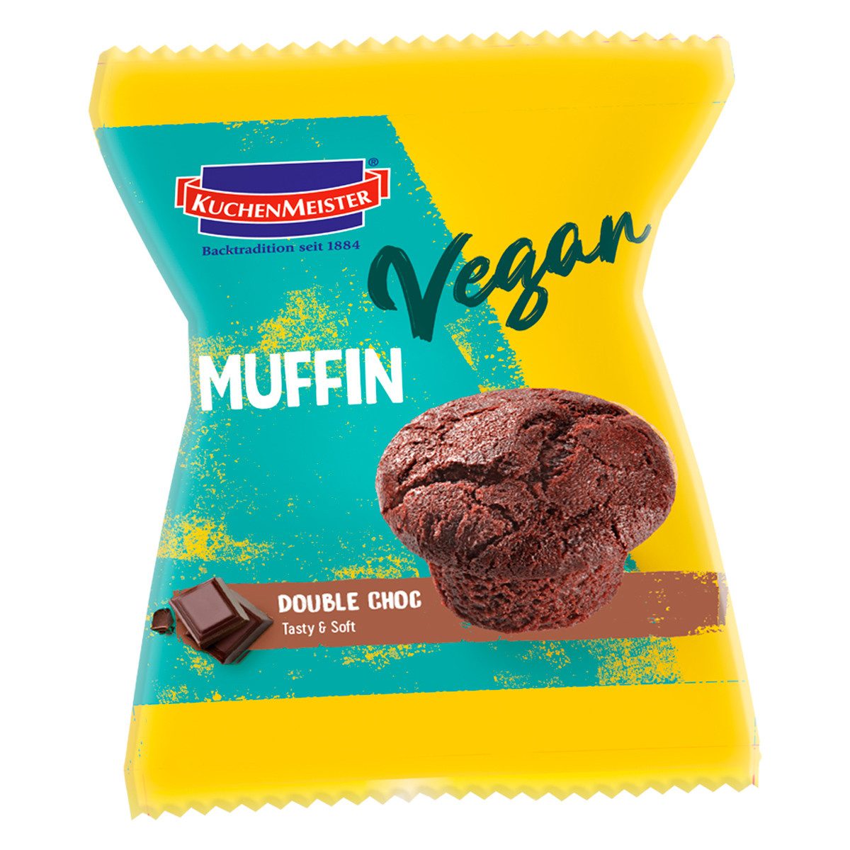 KuchenMeister Kuchen, KuchenMeister Muffin Double Choc vegan mit feiner Schokolade 75g