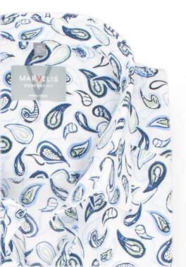 MARVELIS Kurzarmhemd Kurzarmhemd - Comfort Fit - Muster - Bleu Allover-Print