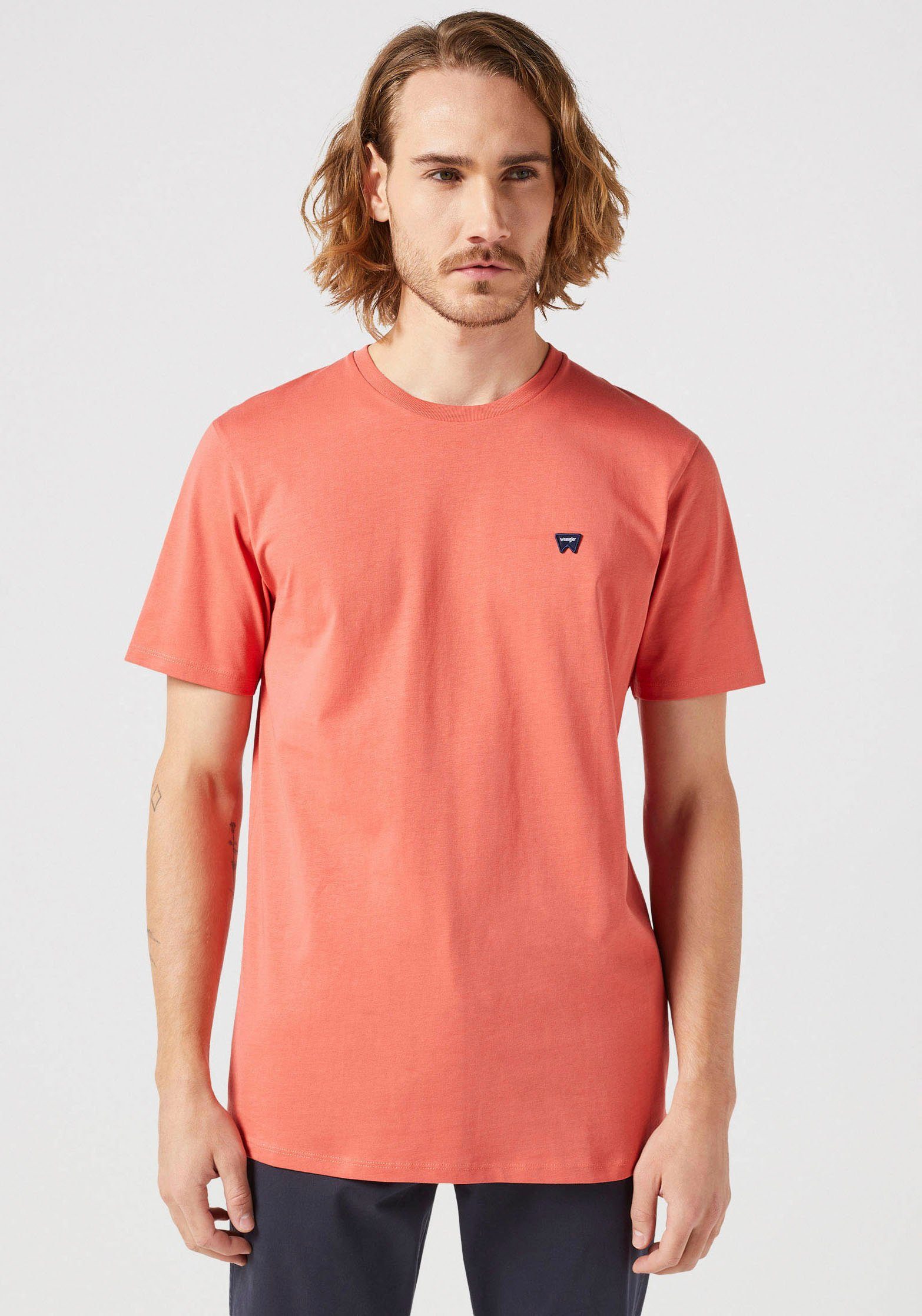 Wrangler Kurzarmshirt mit Logostickerei auf der günstig online kaufen