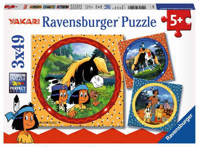 Ravensburger Puzzle 3 x 49 Teile Ravensburger Kinder Puzzle Yakari, der tapfere 08000, 49 Puzzleteile