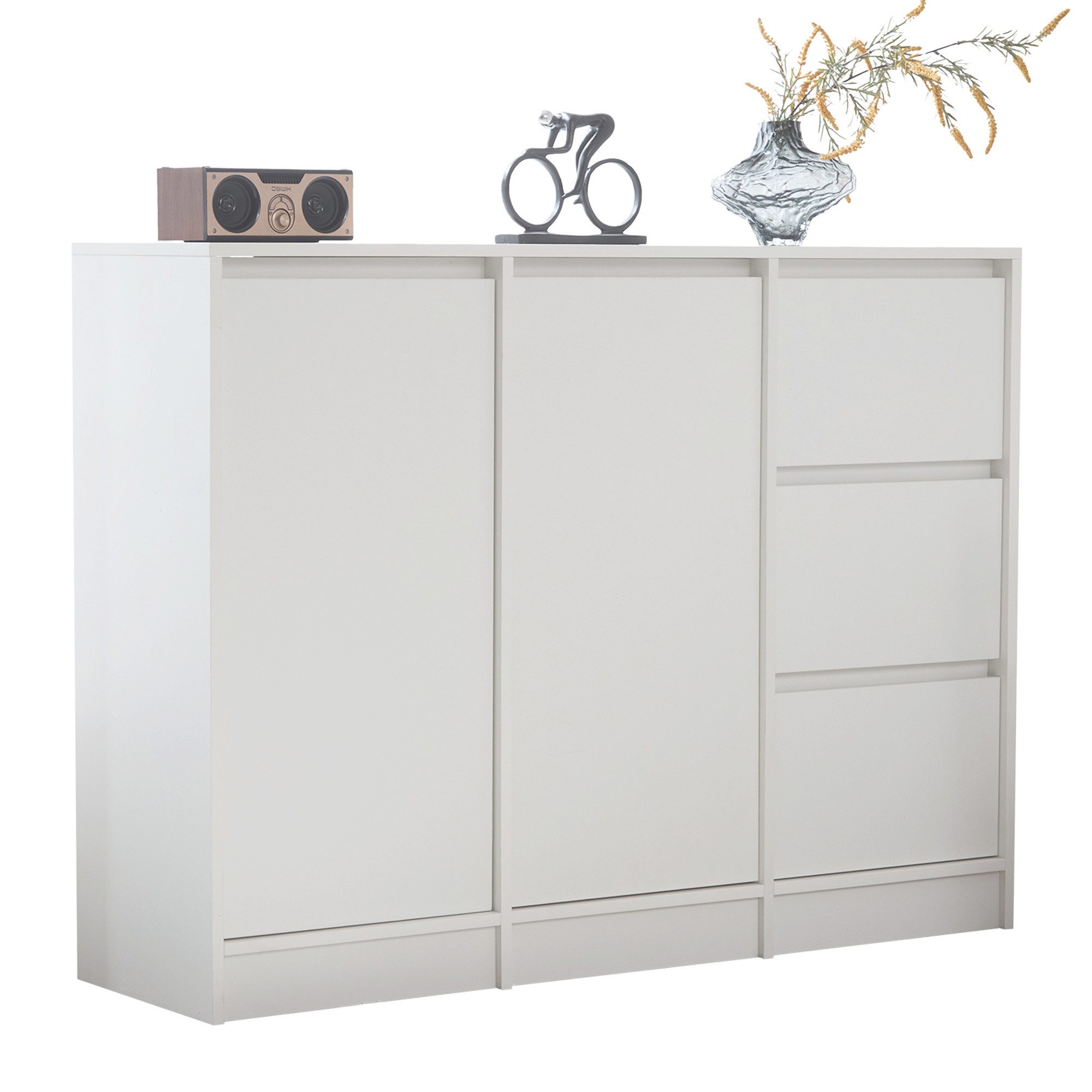 Merax Sideboard mit 3 Schubladen, 2 Türen und verstellbaren Regal, Kommode günstig online kaufen