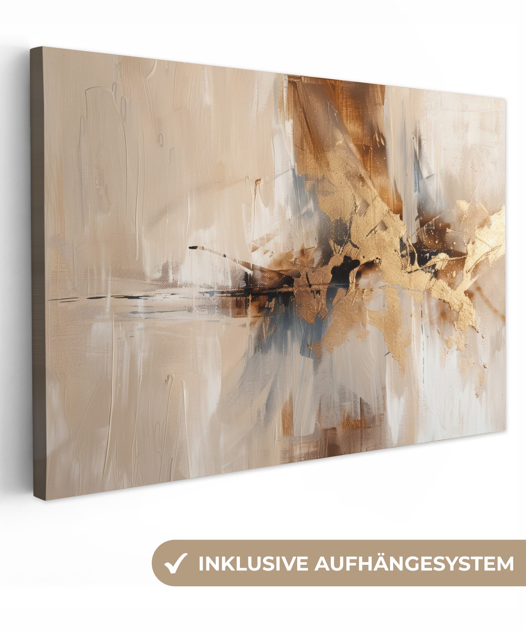 Leinwandbild Modern - Braun - Abstrakt - Beige