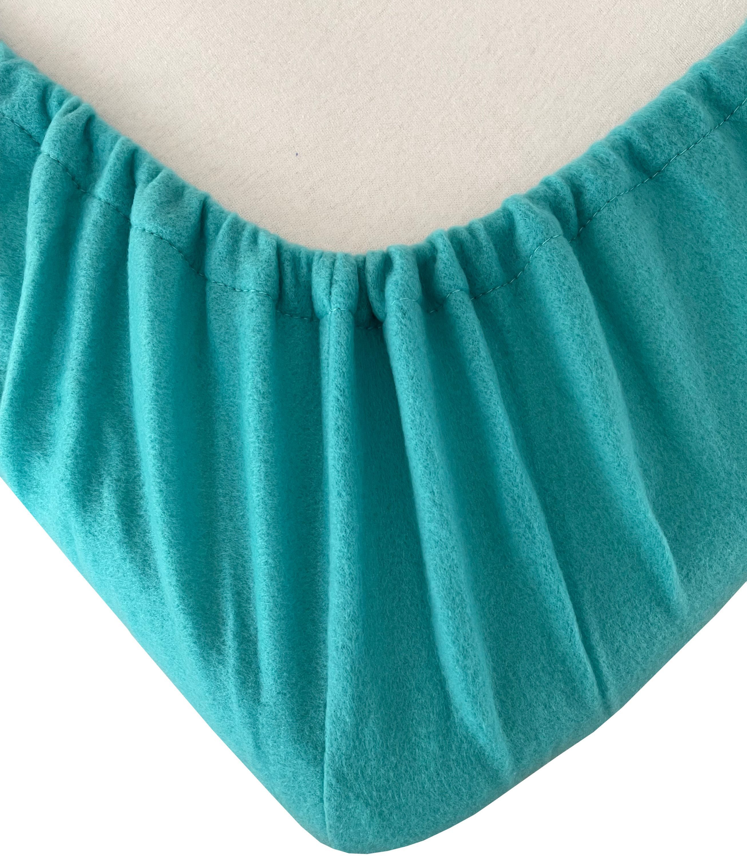 Leonado Vicenti Spannbettlaken Winter flauschig warm, Microfaser-Fleece, Gummizug: rundum, (1 Stück), Thermofleece kuschelig weich, Einfarbig