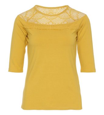 Sarah Kern T-Shirt 3/4-Arm-Bluse koerpernah mit Spitze