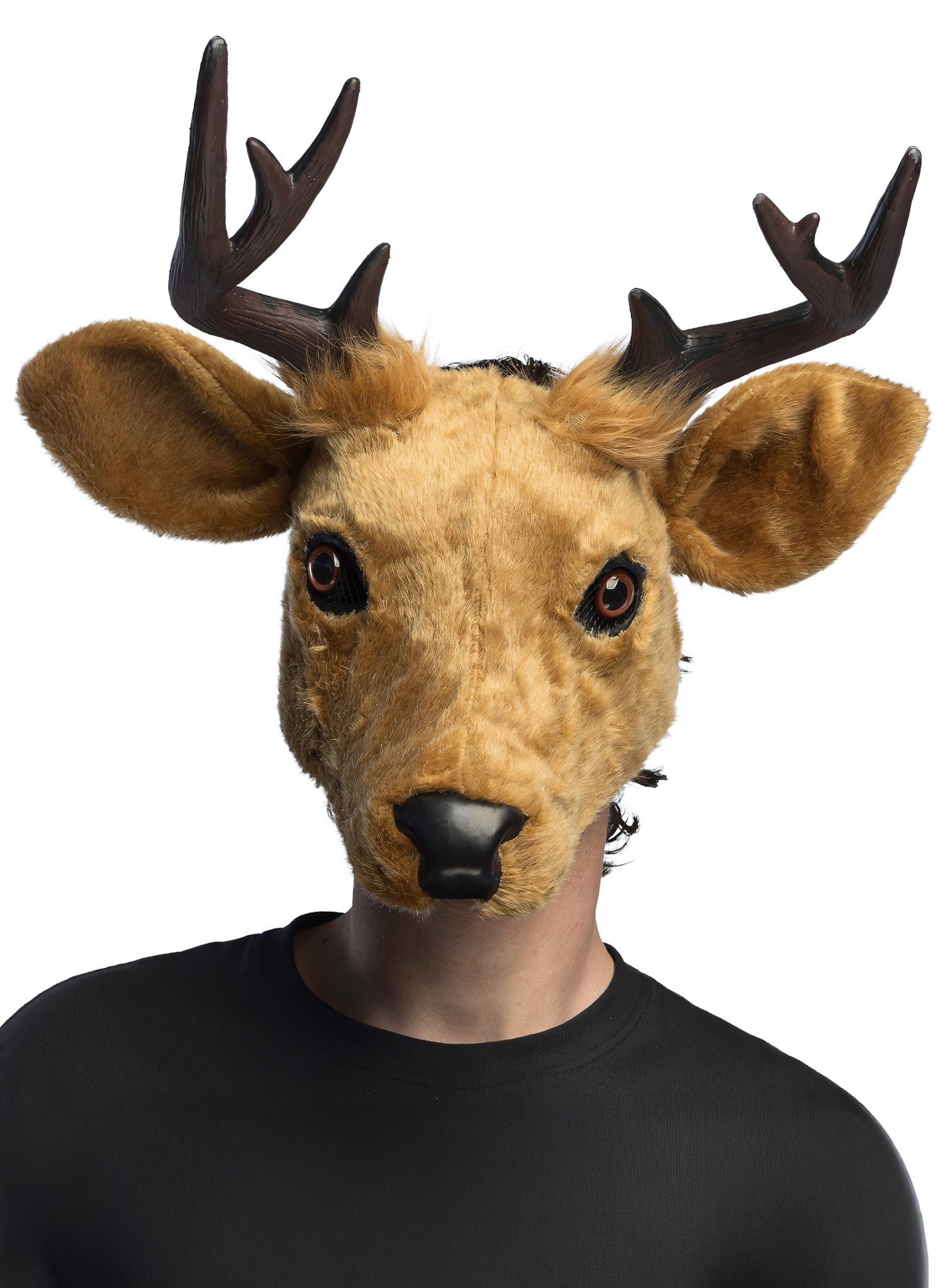 Verkleidungsmaske Plüsch Hirsch Halbmaske - Fasching Karnevalskostüm