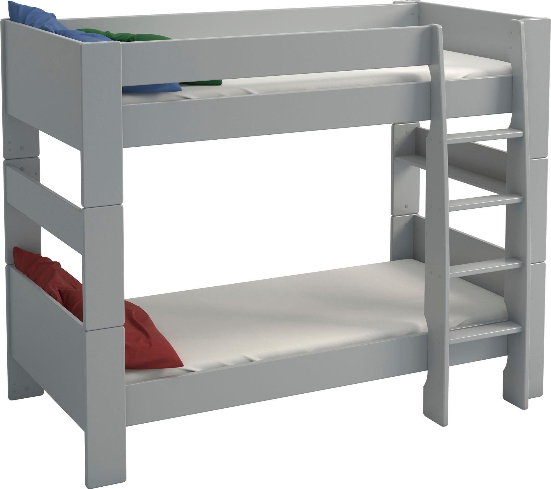 STEENS Etagenbett FOR KIDS, mit Leiter, in verschiedenen Farben MDF grau