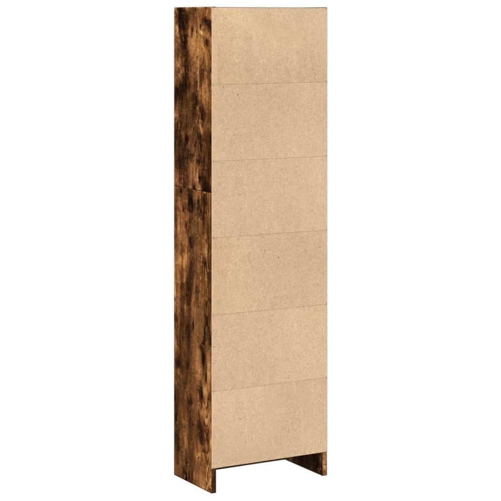 vidaXL Bücherregal Bücherregal Räuchereiche 40x24x143 cm Holzwerkstoff, 1-tlg. – Bild 5 von 5