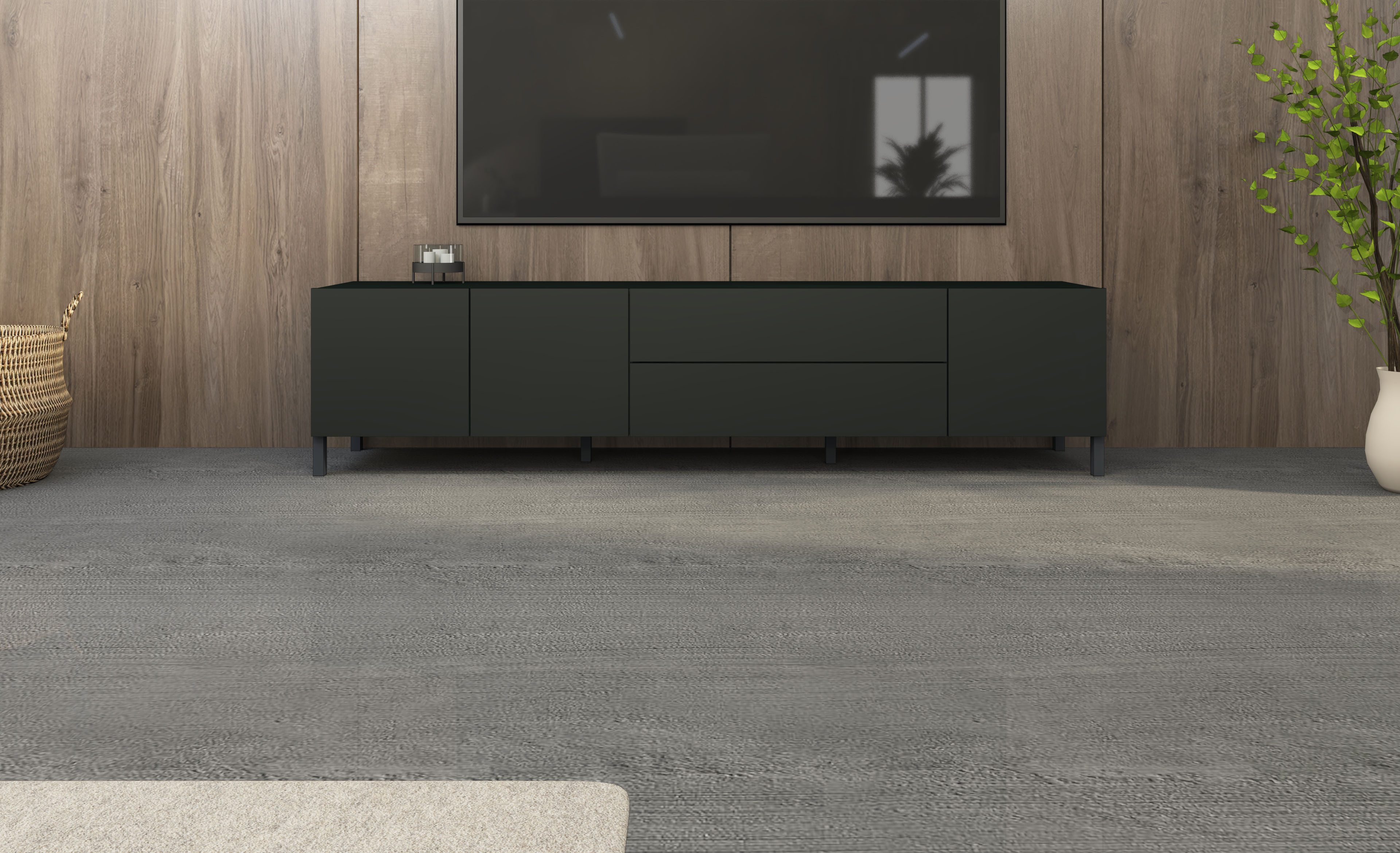 borchardt Möbel Lowboard, Metallfüße, grifflose Optik