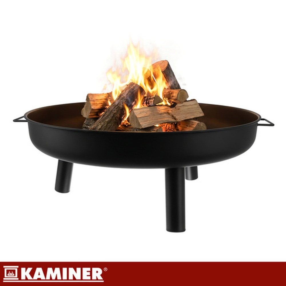 Kaminer Feuerschale Gartenfeuerschale 80 cm Gartenkamin, (Spar-Set, 1-St., komfortable Tragegriffe), ohne Werkzeug, die Feuerstelle ist in wenigen Sekunden einsatzbereit