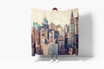 Sinus Art Handtücher Handtuch Strandhandtuch Saunatuch Kuscheldecke mit Fotomotiv New York Skyline H, Baumwolle-Polyester-Mix (1-St), Handtuch