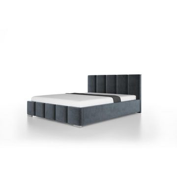 Beautysofa Polsterbett Rocco (gepolsterte Bett mit Kopfteil, 120 x 200 cm Doppelbett), mit Bettkasten, mit Holzgestell, mit Federmechanismus