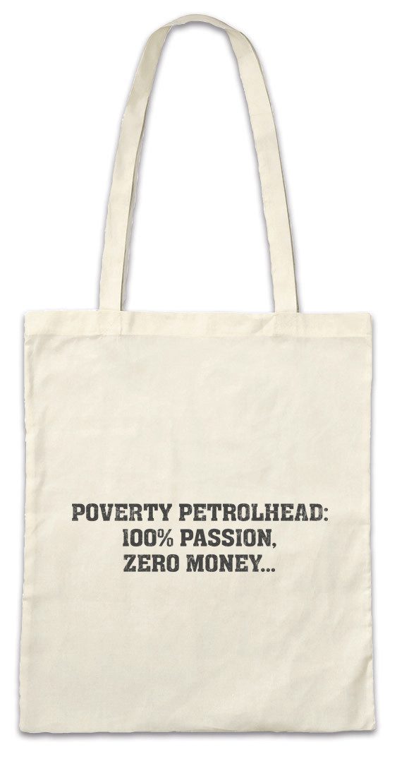 Beuteltasche Poverty Petrolhead Stofftasche Race Racing Car Auto Driver Racer Biker