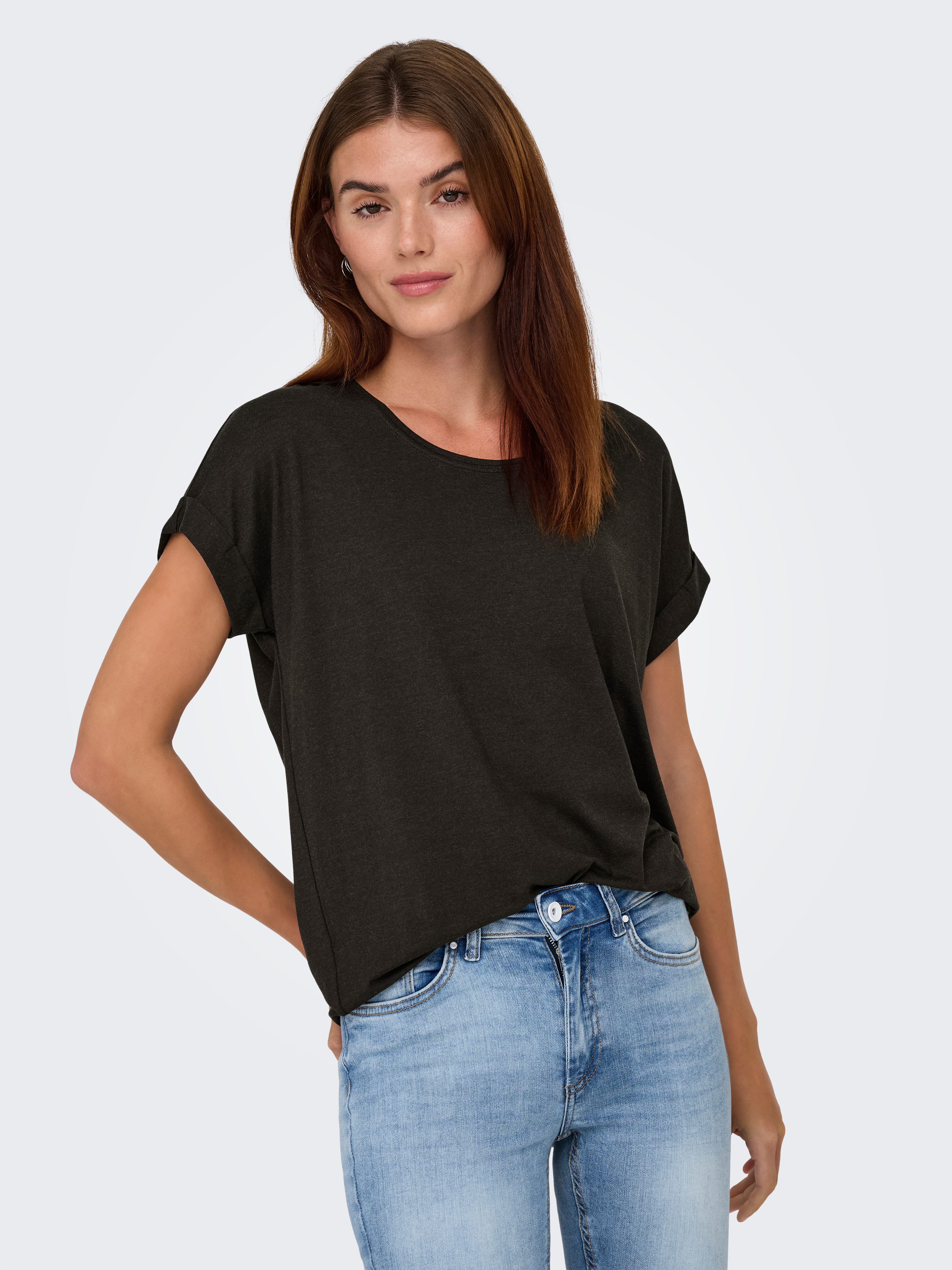 ONLY T-Shirt ONLMOSTER – Kurzarmshirt mit Aufschlag und klassischem Look Viskosemischung, regular fit