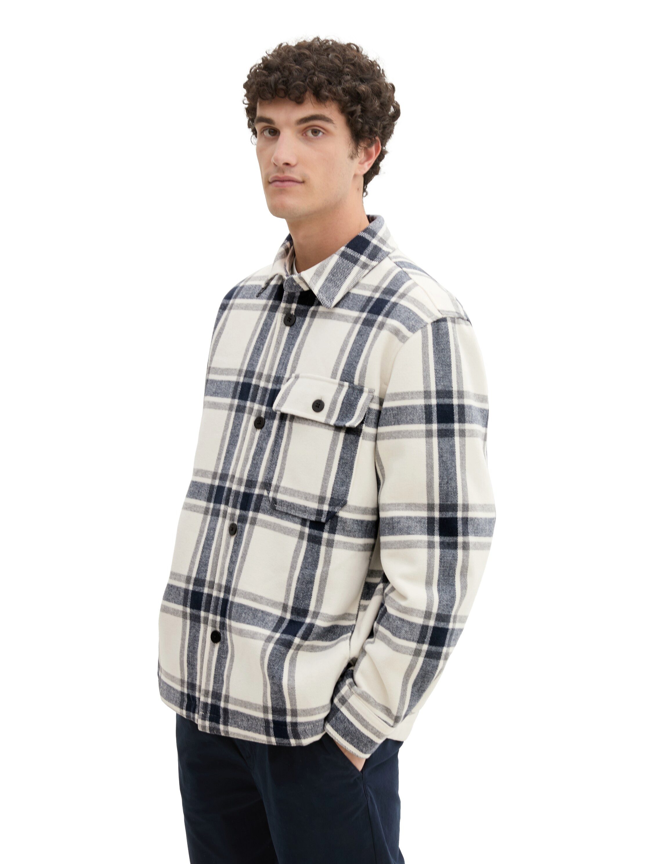 TOM TAILOR Denim Hemdjacke mit Karo-Muster, Ein kuschelig warmer