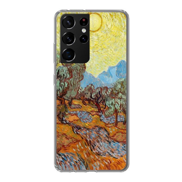MuchoWow Handyhülle Olivenbäume mit gelbem Himmel und Sonne - Vincent van Gogh Phone Case Handyhülle Samsung Galaxy S21 Ultra Silikon Schutzhülle